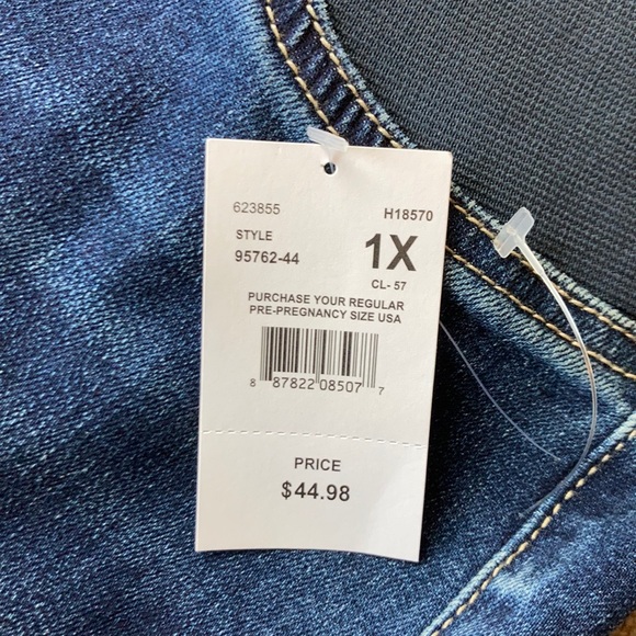 Indigo Blue Side Panel Crop Maternity Jeans NWT Z - Picture 6 of 16